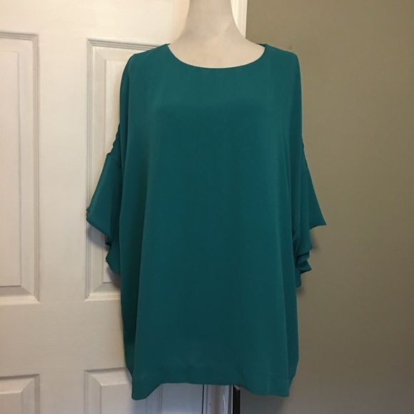 J. Jill NWT Oversized Green Bell Sleeve Tunic - Picture 1 of 10